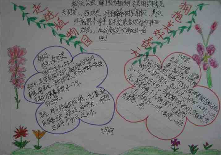 适合画植物主题手抄报 植物园手抄报