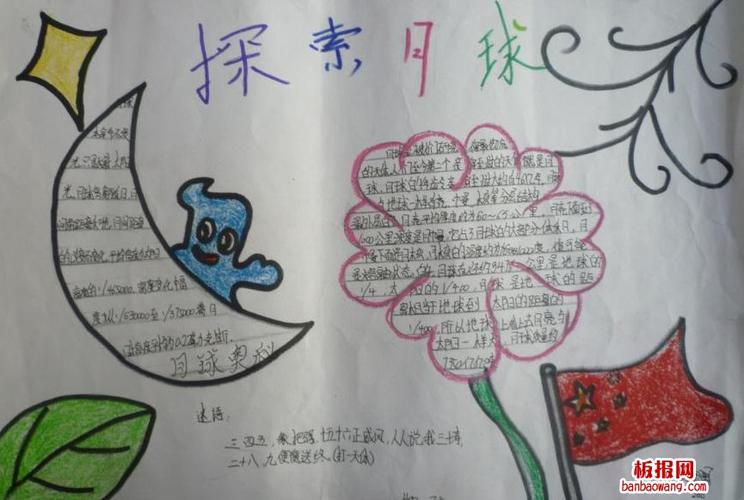 探索月球奥秘的手抄报 月球手抄报