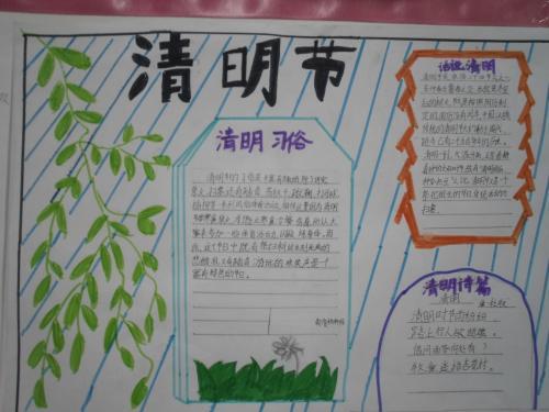 关于清明的手抄报内容 有关清明内容的手抄报 