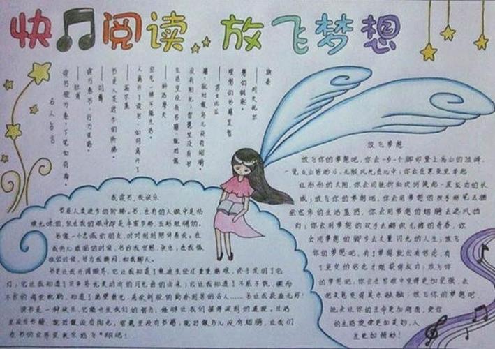 关于快乐读书放飞梦想的手抄报 放飞梦想的手抄报