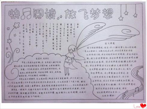 关于快乐读书放飞梦想的手抄报 放飞梦想的手抄报