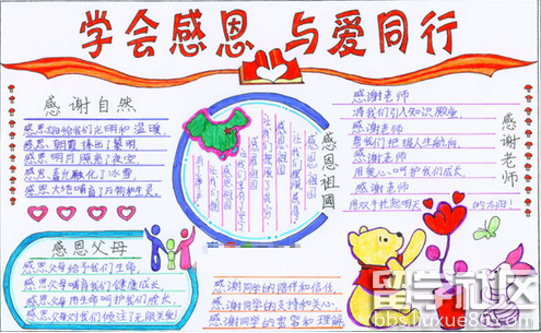 感恩的手抄报内容大全 