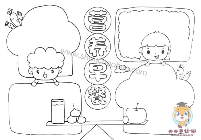 我的早餐英文手抄报 营养早餐手抄报