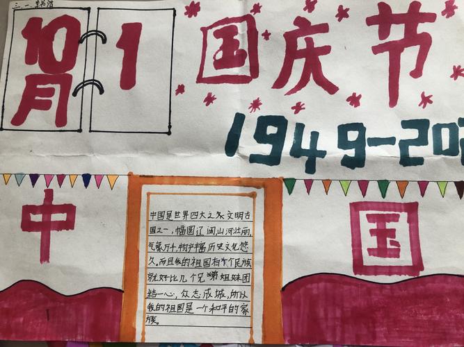 国庆节画画作品一等奖手抄报 一等奖手抄报