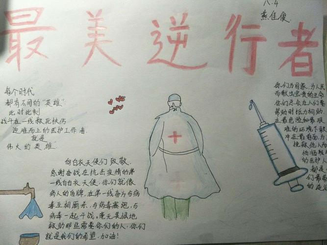 最美逆行者简单图片手抄报 最美手抄报
