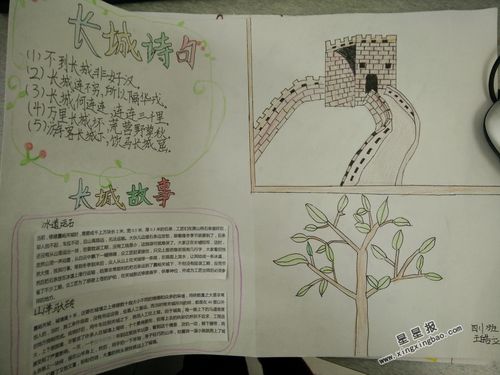 四年级画长城的手抄报 四年级手抄报