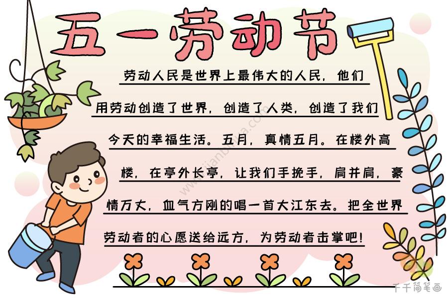 一二三年级画劳动五一节手抄报 五一节手抄报