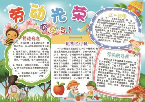 一二三年级画劳动五一节手抄报 五一节手抄报
