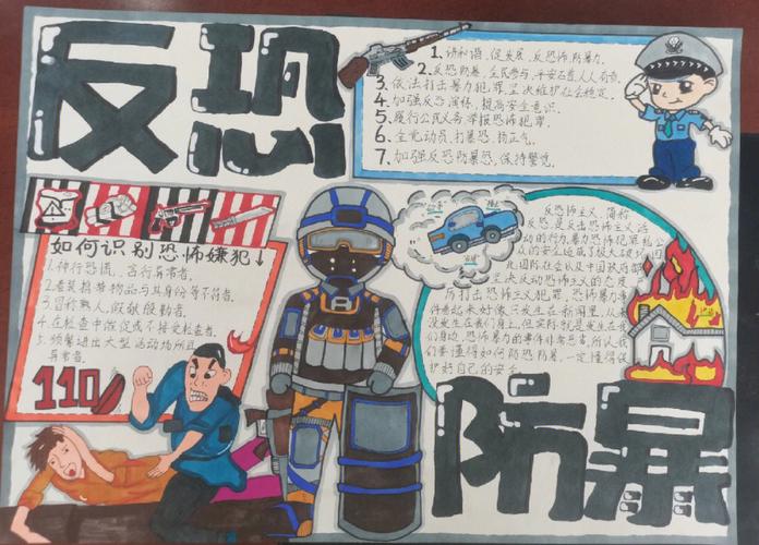 反恐应急防范手抄报 手抄报图片大全
