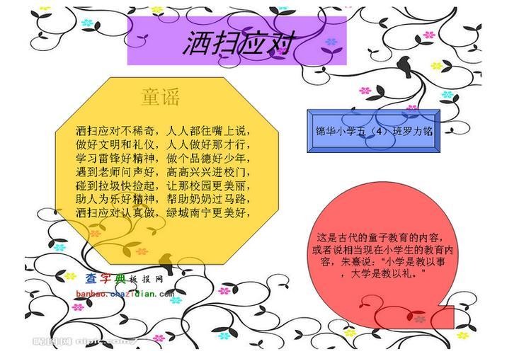 学习焦虑应对手抄报 洒扫应对手抄报