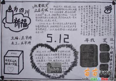儿童关于防地震的手抄报 防地震手抄报