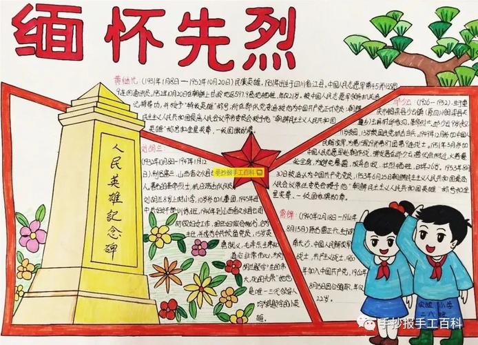 缅怀先烈爱国奉献主题手抄报 缅怀先烈手抄报