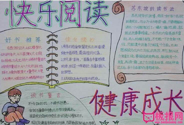 健康成长快乐阅读手抄报 健康成长手抄报