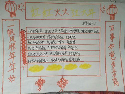 《欢天喜地过大年》手抄报 手抄报简单又漂亮