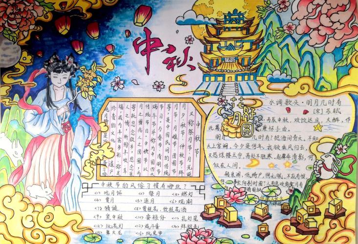 儿童中秋中秋节手抄报 中秋节儿童手抄报