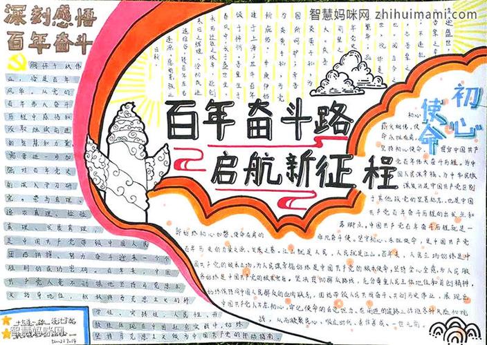 百年奋斗历程中的哲理手抄报 奋斗手抄报