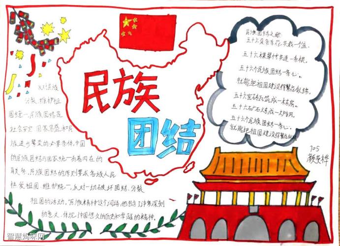 民族大团结简单一点的手抄报 民族大团结手抄报