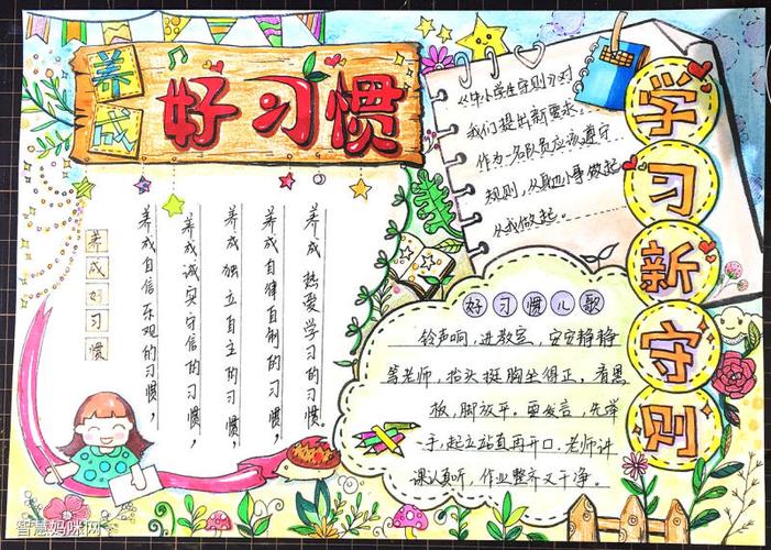 简单好看的养成好习惯手抄报 养成好习惯手抄报