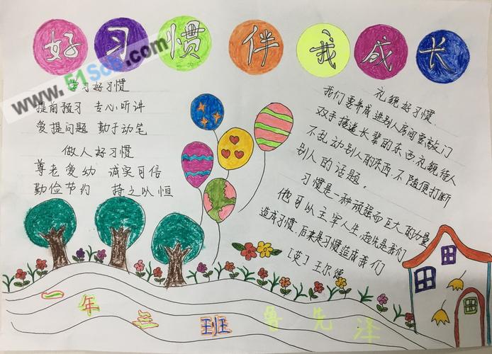简单好看的养成好习惯手抄报 养成好习惯手抄报