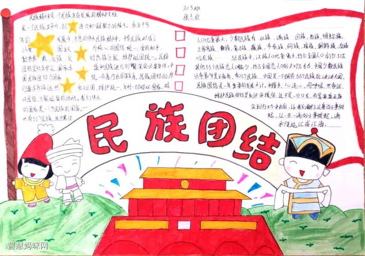 民族大团结简单一点的手抄报 民族大团结手抄报