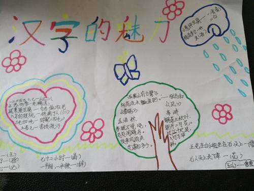 简单又很少字的手抄报 汉字的手抄报