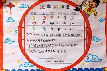 关于汉字的清晰一些的手抄报 汉字的手抄报