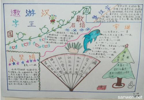 关于汉字的清晰一些的手抄报 汉字的手抄报