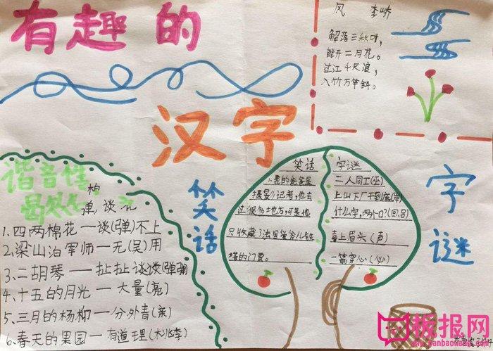 关于汉字的清晰一些的手抄报 汉字的手抄报