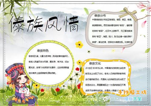 民族风情为主题的手抄报 民族风情手抄报