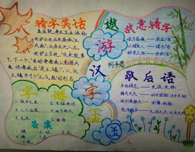 关于汉字的清晰一些的手抄报 汉字的手抄报