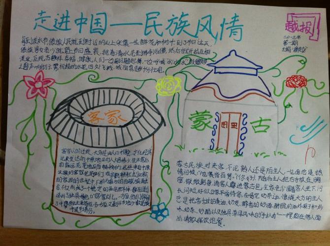 民族风情为主题的手抄报 民族风情手抄报