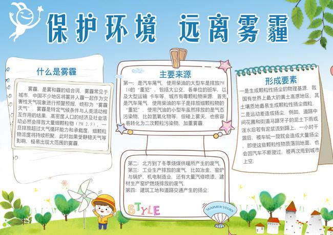 保护环境驱赶雾霾手抄报 保护环境手抄报