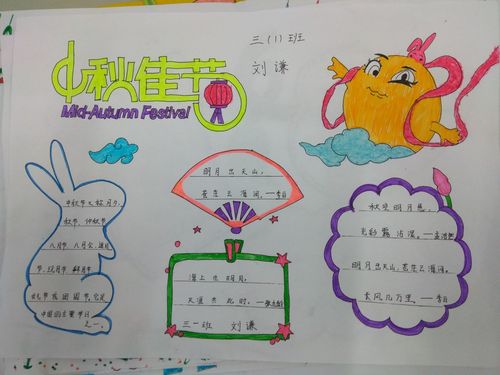 诗配画最美中秋手抄报 诗配画手抄报