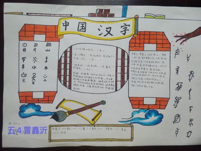 关于汉字的清晰一些的手抄报 汉字的手抄报
