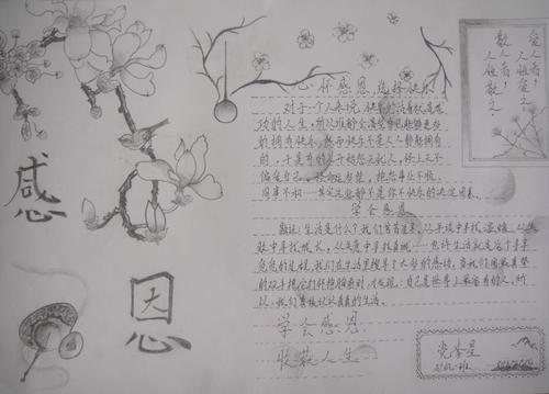 感恩的手抄报图片大全 