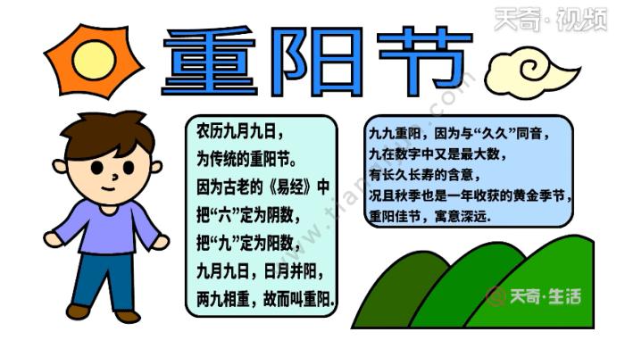 画一幅一等奖重阳节的手抄报 重阳节的手抄报