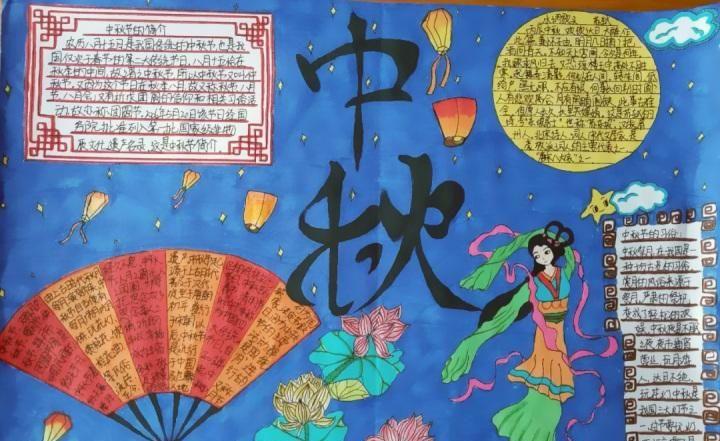 中秋节团圆赏月手抄报 中秋节团圆手抄报