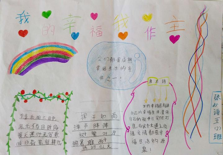 关于幸福的简单手抄报 简单手抄报