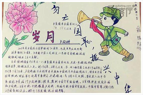 反法西斯抗日战争胜利75周年纪念日手抄报 抗日战争手抄报
