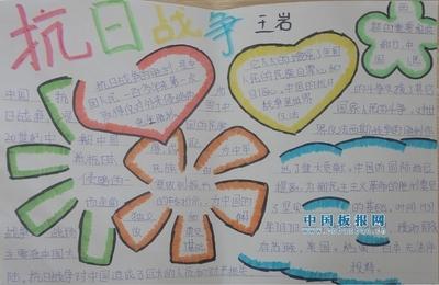 反法西斯抗日战争胜利75周年纪念日手抄报 抗日战争手抄报
