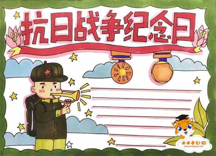 反法西斯抗日战争胜利75周年纪念日手抄报 抗日战争手抄报