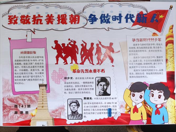 致敬抗美援朝争做新时代的好队员手抄报 新时代手抄报