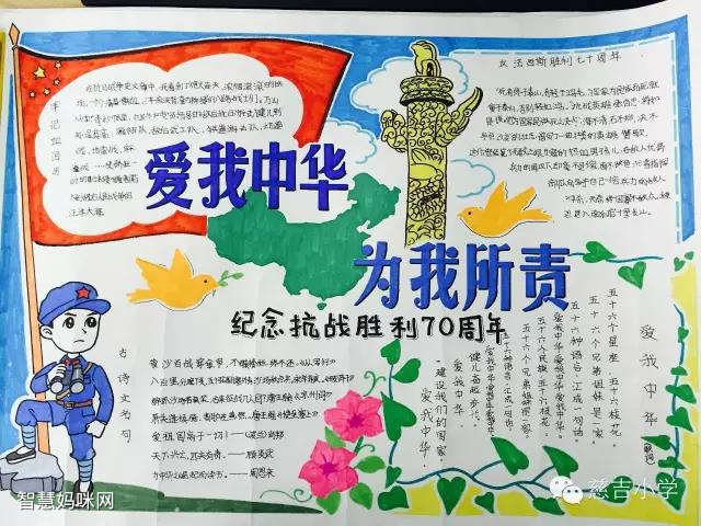 反法西斯抗日战争胜利75周年纪念日手抄报 抗日战争手抄报