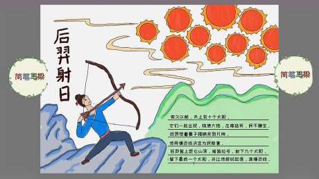 后羿射日图片大全手抄报 手抄报模板大全