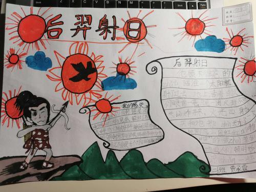 后羿射日图片大全手抄报 手抄报模板大全