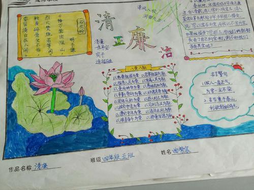 廉洁清正学生手抄报 清正廉洁手抄报