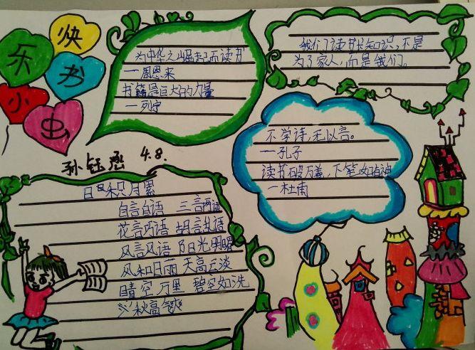 小学读书手抄报 手抄报简单又好看