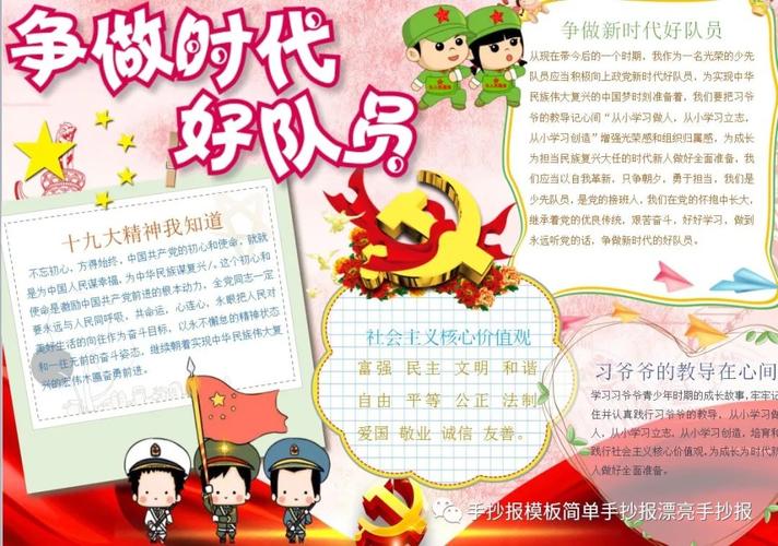致敬时代先锋争做新时代好队员手抄报 新时代手抄报