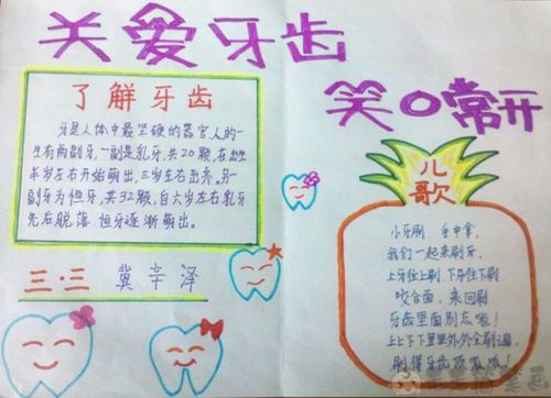 爱护牙齿简单又漂亮的手抄报 爱护牙齿手抄报