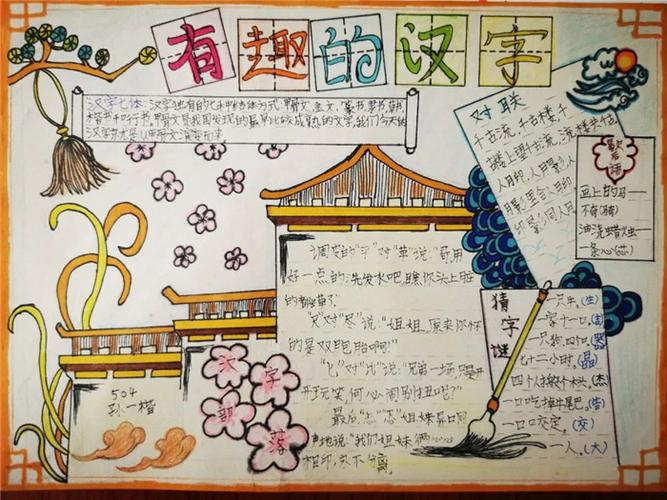 艺术性的汉字手抄报 有趣的汉字手抄报